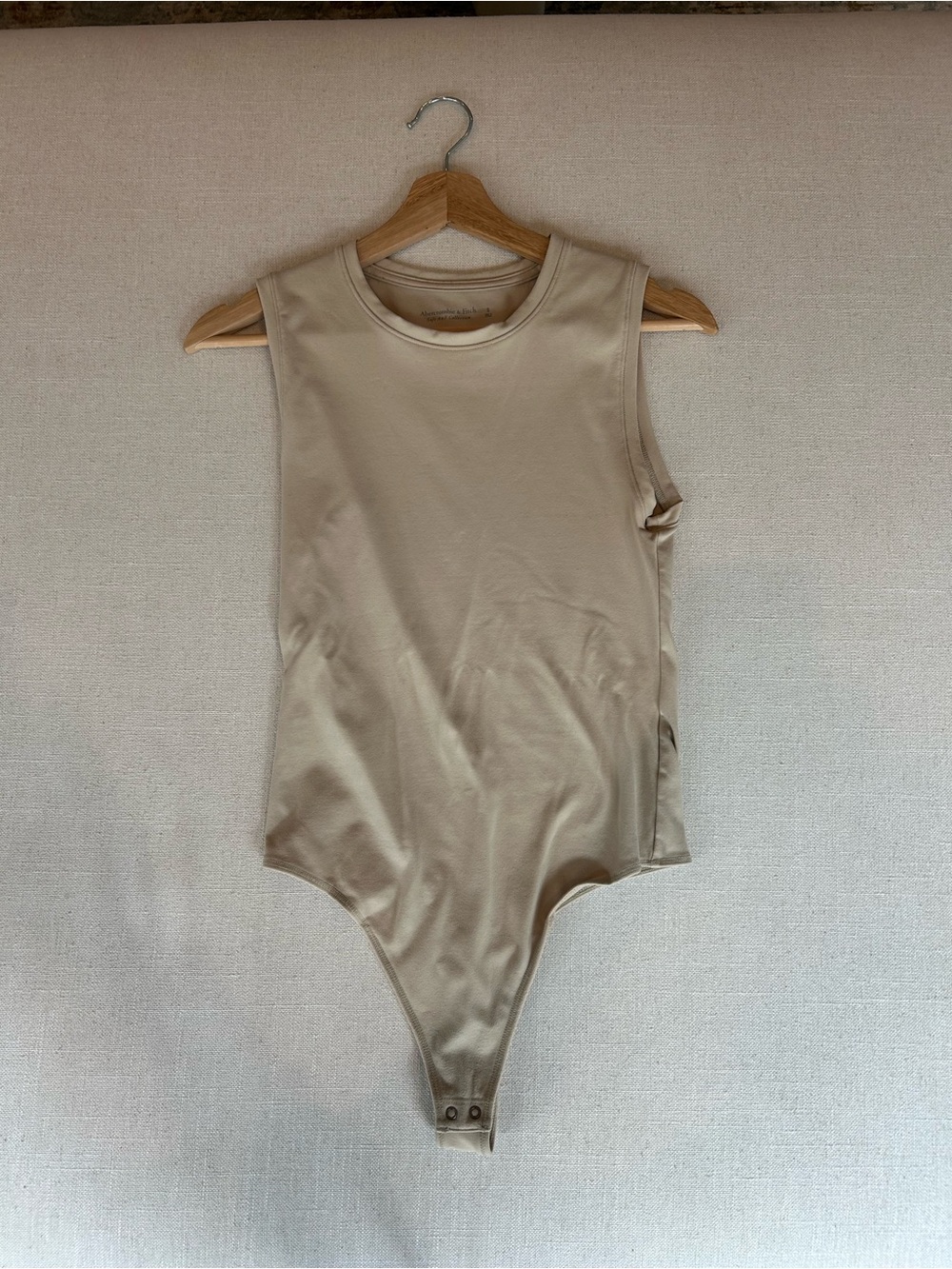 Abercrombie & Fitch Neutral Beige Crew Neck bodysuit
